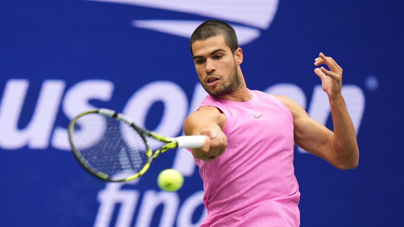 Carlos Alcaraz vo finálovom zápase US Open proti Jannikovi Sinnerovi.