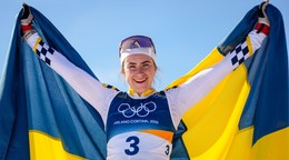 Ebba Anderssonová sa teší zo zlata na ZOH 2026.