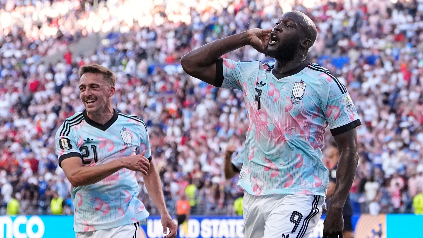 Romelu Lukaku oslavuje gól v zápase Belgicka s USA