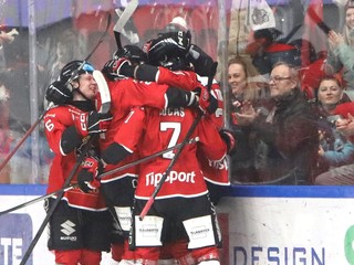 Na snímke gólová radosť Banskej Bystrice.