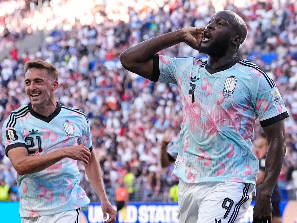 Romelu Lukaku oslavuje gól v zápase Belgicka s USA