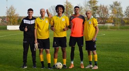 Kvinteno legionárov tímu FK Marcelová z Brazílie - zľava Joao Franz, Gustavo Da Silva, Bernardo De Paula, brankár Rodrigo Sousa a Jean Duarte.