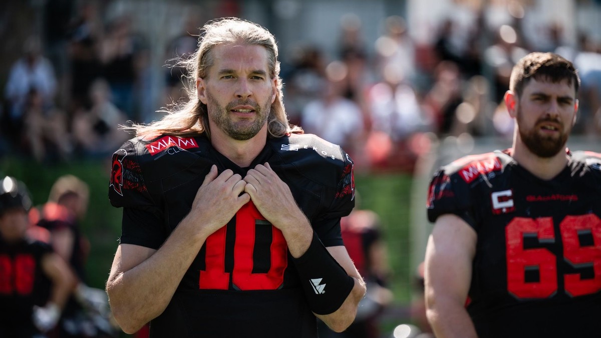 Quarterback tímu Vysočina Gladiators Jan Dundáček.