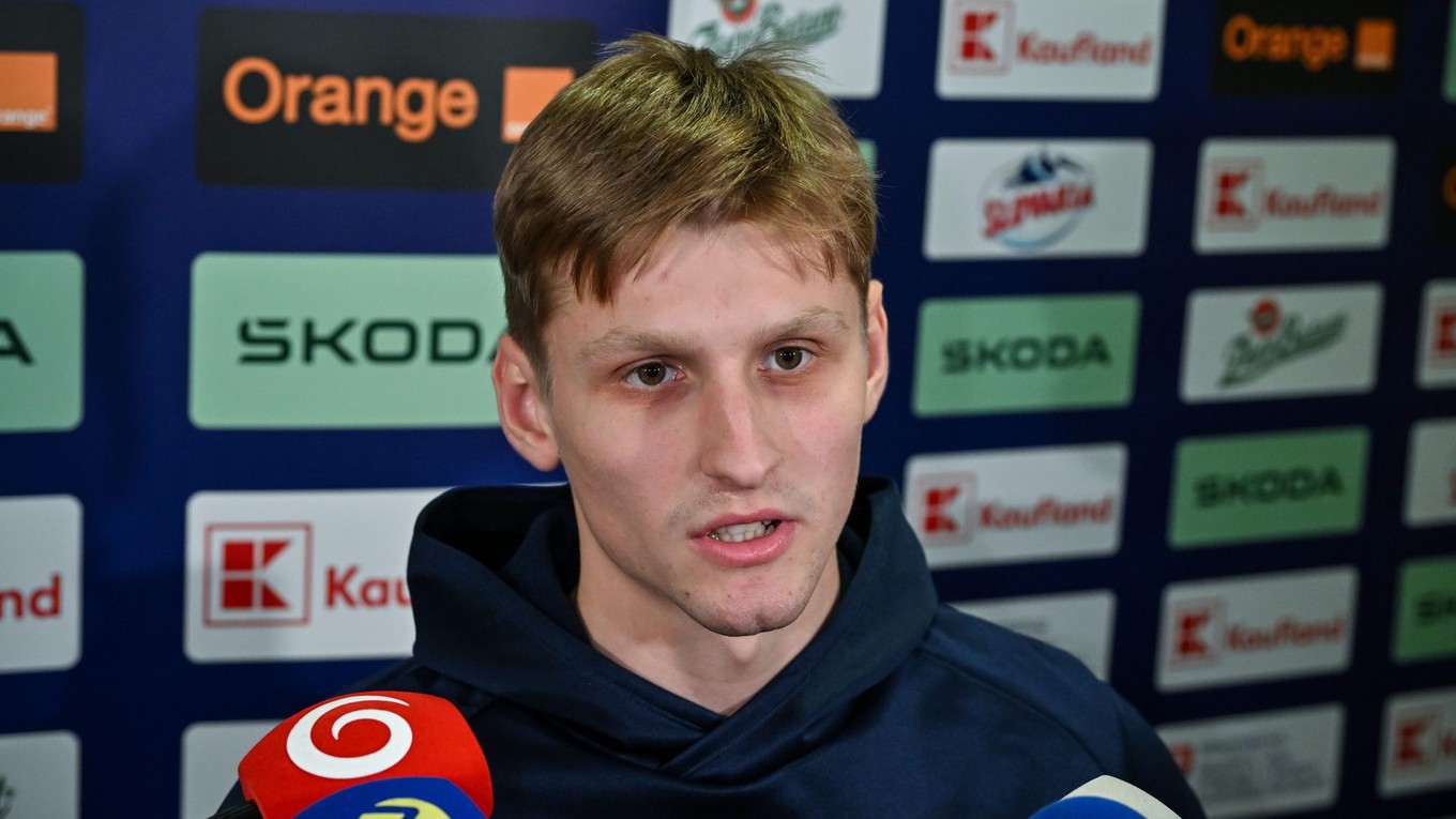 Matej Kašlík počas zrazu slovenskej hokejovej reprezentácie.