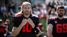Quarterback tímu Vysočina Gladiators Jan Dundáček.
