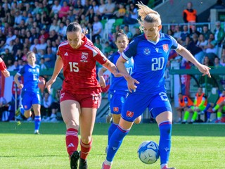 Nikola Rybanská v zápase Ligy národov Slovensko - Gibraltár.