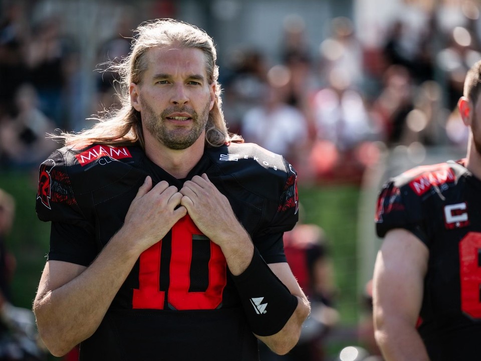 Quarterback tímu Vysočina Gladiators Jan Dundáček.