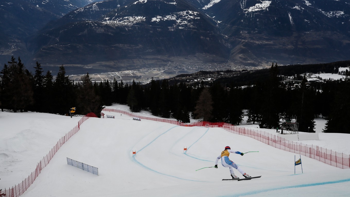 Petra Vlhová vo švajčiarskej Crans Montane.