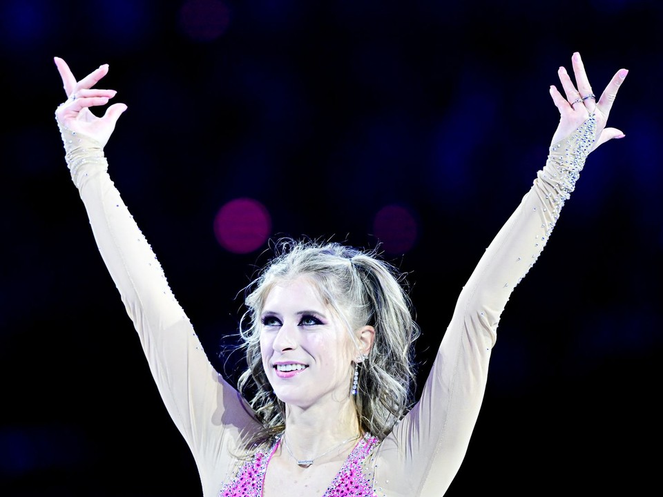 Eliška Březinová počas exhibície na MS 2026 v Prahe.