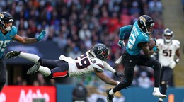 Momentka zo zápasu NFL Jacksonville Jaguars - Houston Texans, ktoré sa hralo v nedeľu na londýnskom Wembley.