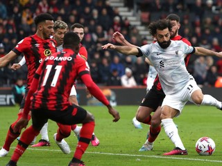 Mohamed Salah (vpravo) v zápase AFC Bournemouth - Liverpool FC.