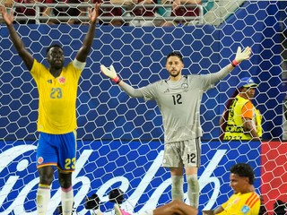 Futbalisti Kolumbie počas zápasu s Portugalskom.