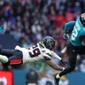 Momentka zo zápasu NFL Jacksonville Jaguars - Houston Texans, ktoré sa hralo v nedeľu na londýnskom Wembley.
