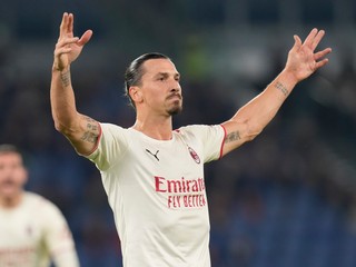 Zlatan Ibrahimovič po strelenom góle v drese AC Miláno.