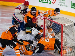 Momentka zo zápasu HC Slovan Bratislava - HC Košice v rámci Kaufland Winter Games 2023.