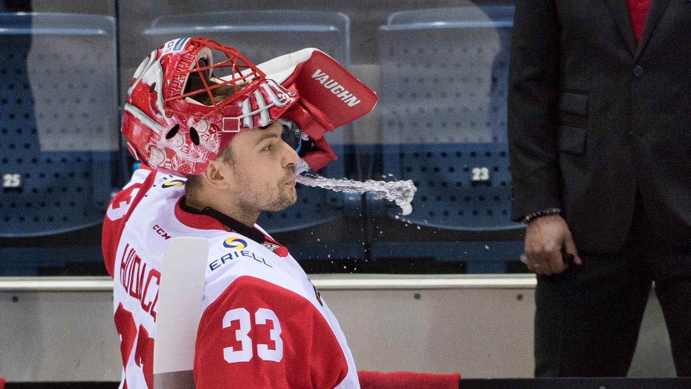 Július Hudáček v drese tímu KHL Spartak Moskva.