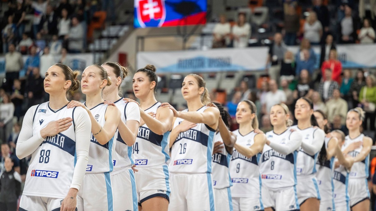 Na snímke slovenské basketbalistky.