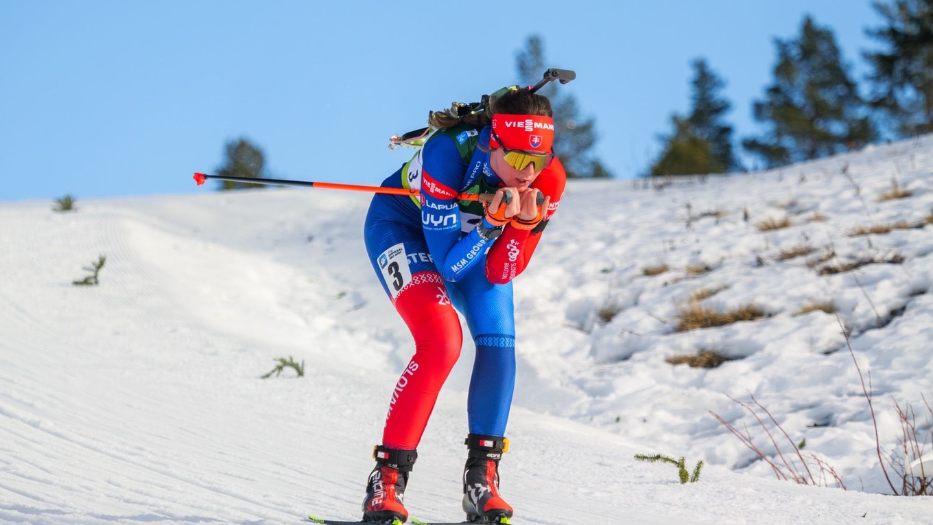 Alžbeta Garguláková na MS juniorov v biatlone 2025.