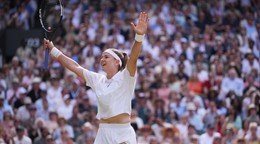 Karolína Muchová po postupe do finále Wimbledonu 2026.