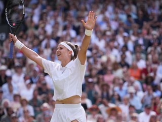 Karolína Muchová po postupe do finále Wimbledonu 2026.