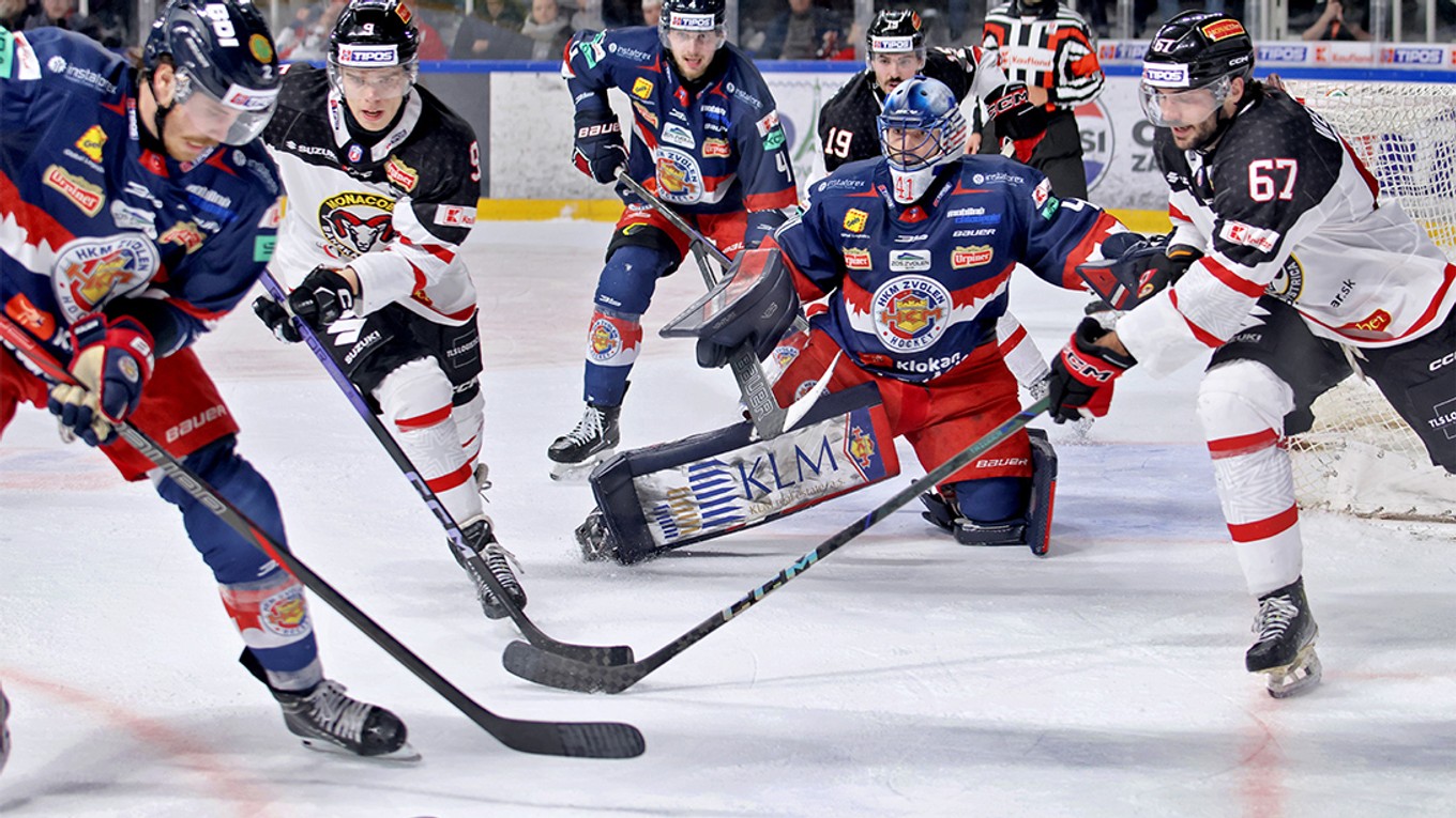 brankár Pavel Kantor v zápase Banská Bystrica - Zvolen