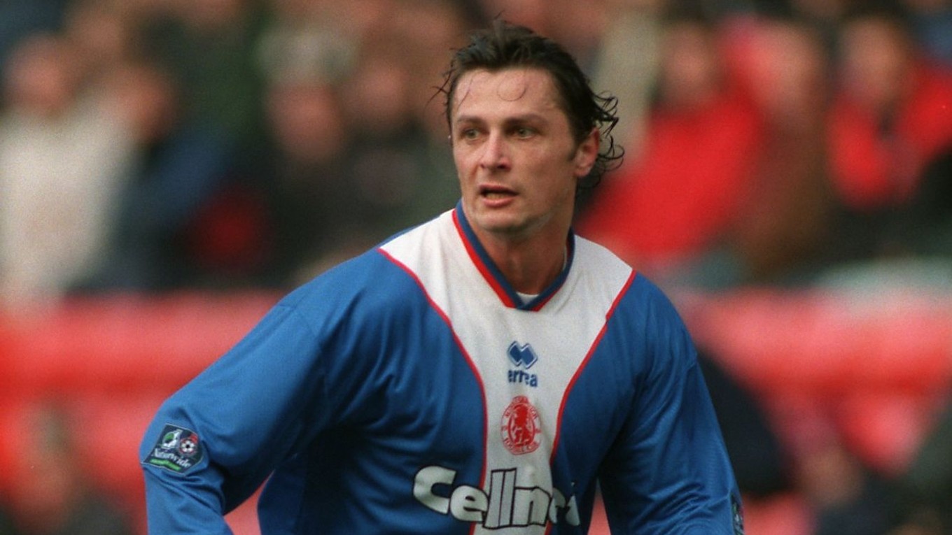 Vladimír Kinder v drese FC Middlesbrough v roku 1998.