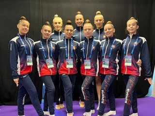 Slovenské reprezentantky v modernej gymnastike.