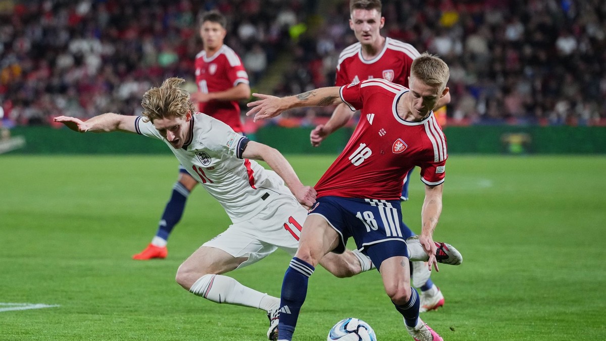 Fotka zo zápasu Česko - Anglicko v Lige národov.
