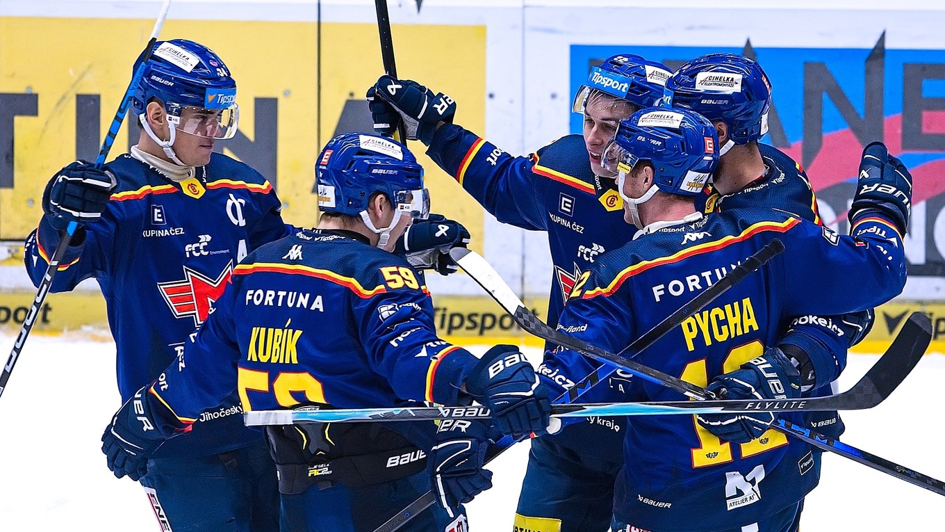 Hokejisti Banes Motor České Budějovice.