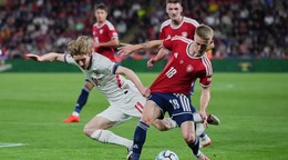 Fotka zo zápasu Česko - Anglicko v Lige národov.