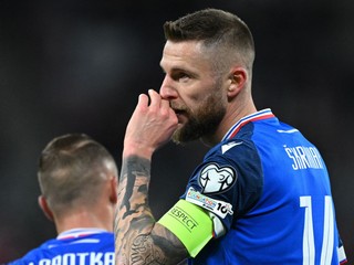 Kapitán Milan Škriniar v zápase Nemecko - Slovensko v kvalifikácii MS vo futbale 2026.