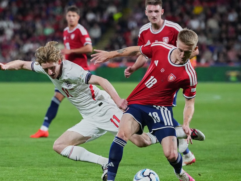 Fotka zo zápasu Česko - Anglicko v Lige národov.