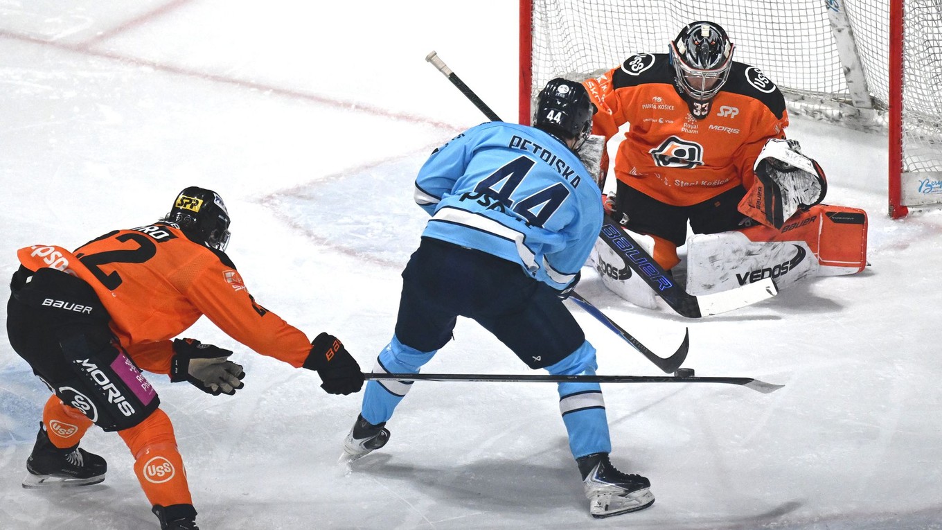 Momentka zo zápasu HC Košice - HC Slovan Bratislava. 