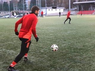 Hráči MFK Dukla Banská Bystrica počas tréningu v rámci zimnej prípravy futbalovej Niké ligy.