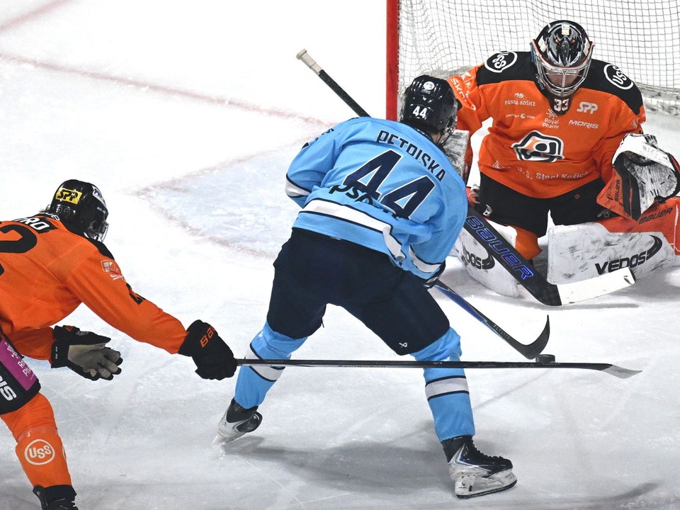 Momentka zo zápasu HC Košice - HC Slovan Bratislava. 