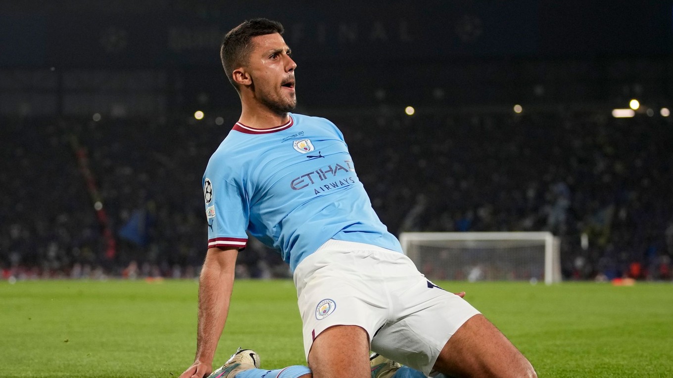 Rodriho gesto po strelení víťazného gólu vo finále Ligy majstrov. 