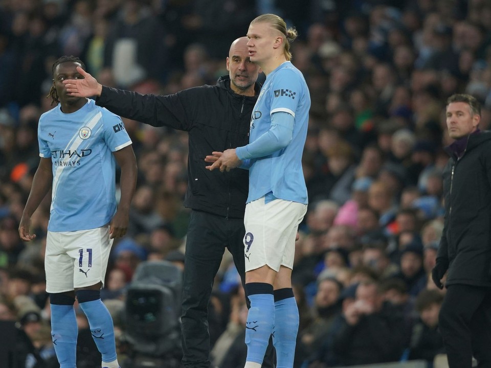Pep Guardiola a Erling Haaland