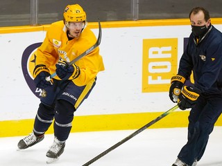 Nick Cousins a asistent trénera v Nashville Predators Todd Richards.