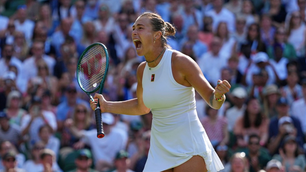 Aryna Sabalenková po víťazstve vo štvrťfinále grandslamovho turnaja Wimbledon 2025.