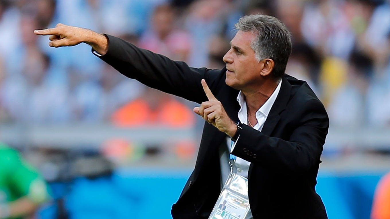 Carlos Queiroz ako tréner Iránu na MS vo futbale 2014.