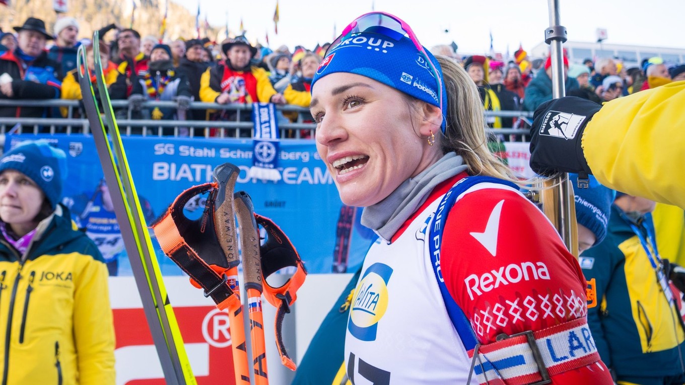 Paulína Bátovská Fialková počas šprintu v Ruhpoldingu.