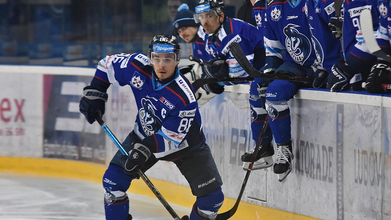 Daniel Brejčák v drese HK Poprad.