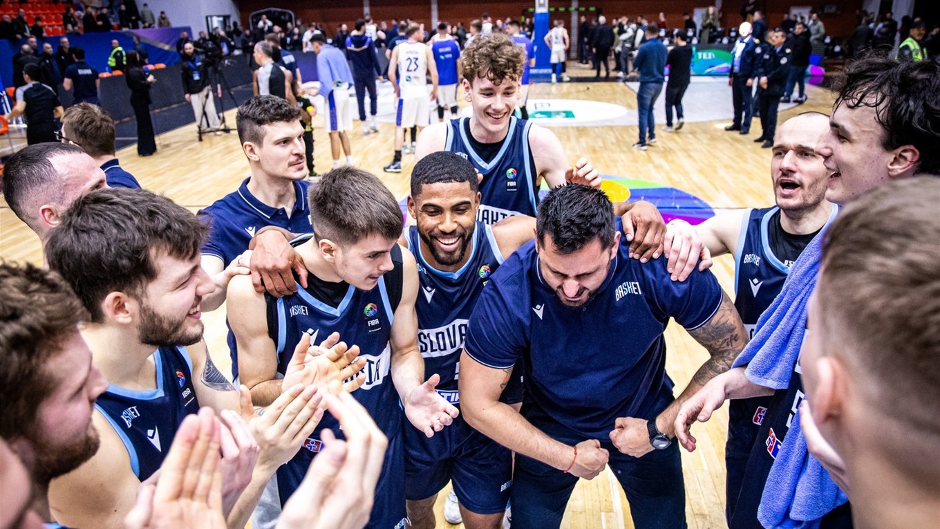 Hráči slovenskej basketbalovej reprezentácie.