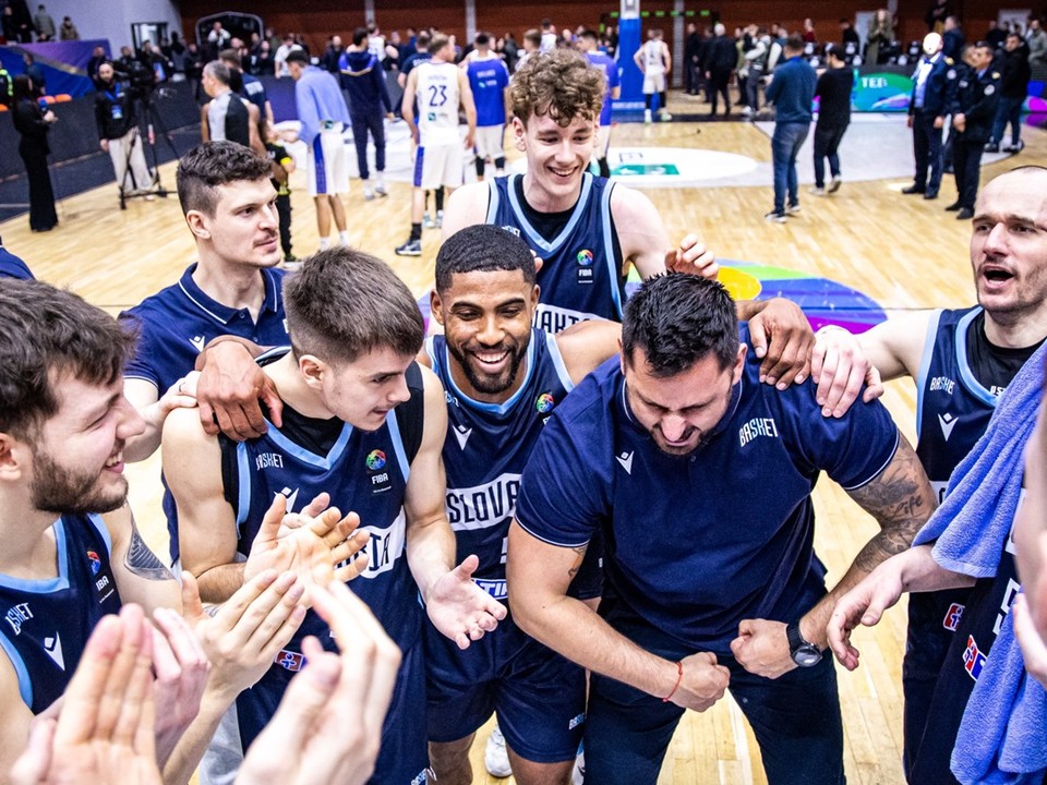 Hráči slovenskej basketbalovej reprezentácie.