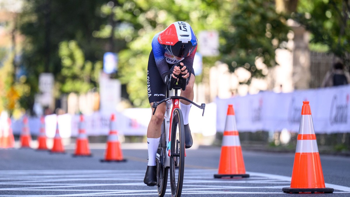 Viktória Chladoňová počas MS v cyklistike 2026 v Montreale.