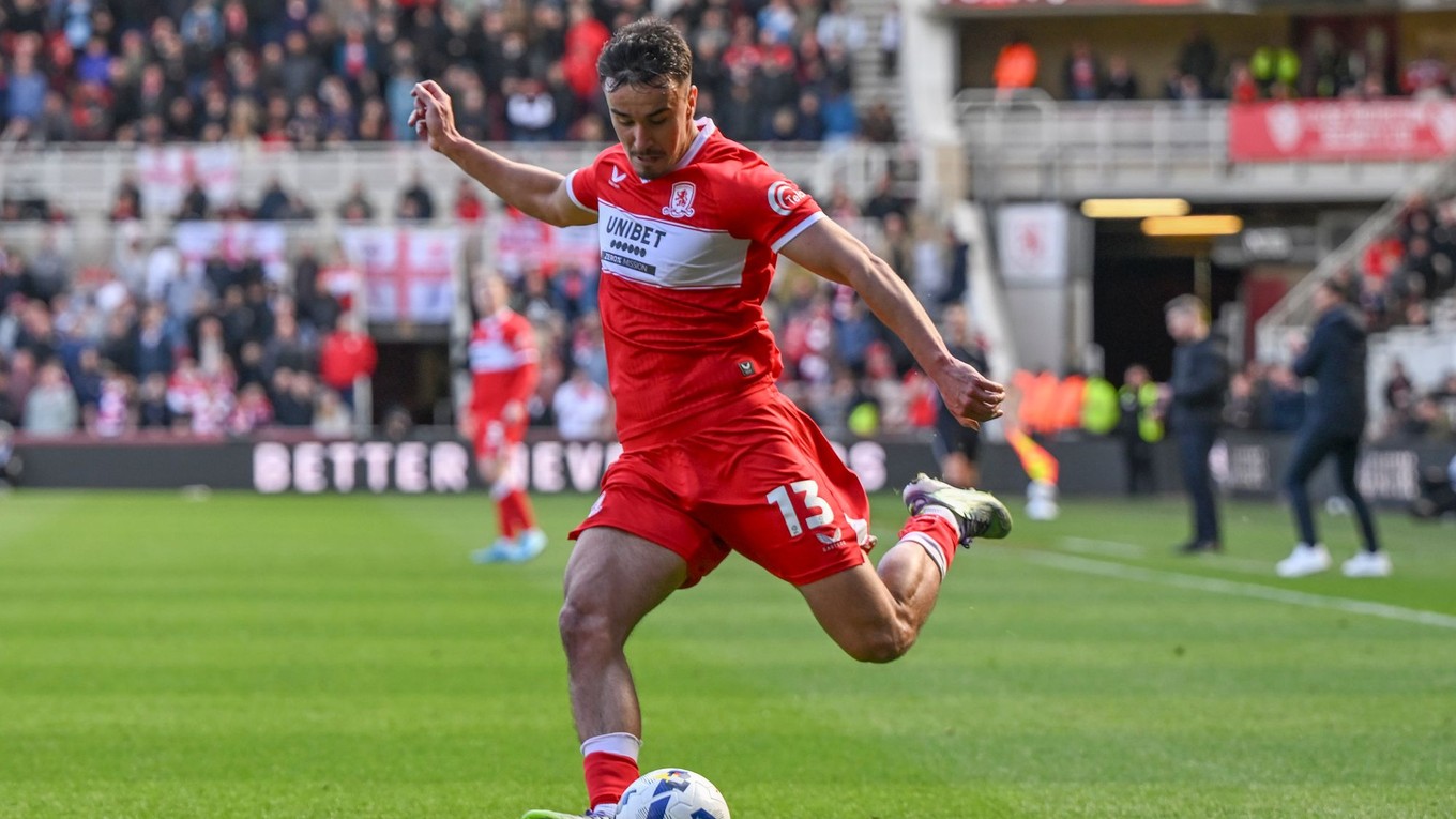 Slovenský futbalista David Strelec v drese Middlesbrough FC.