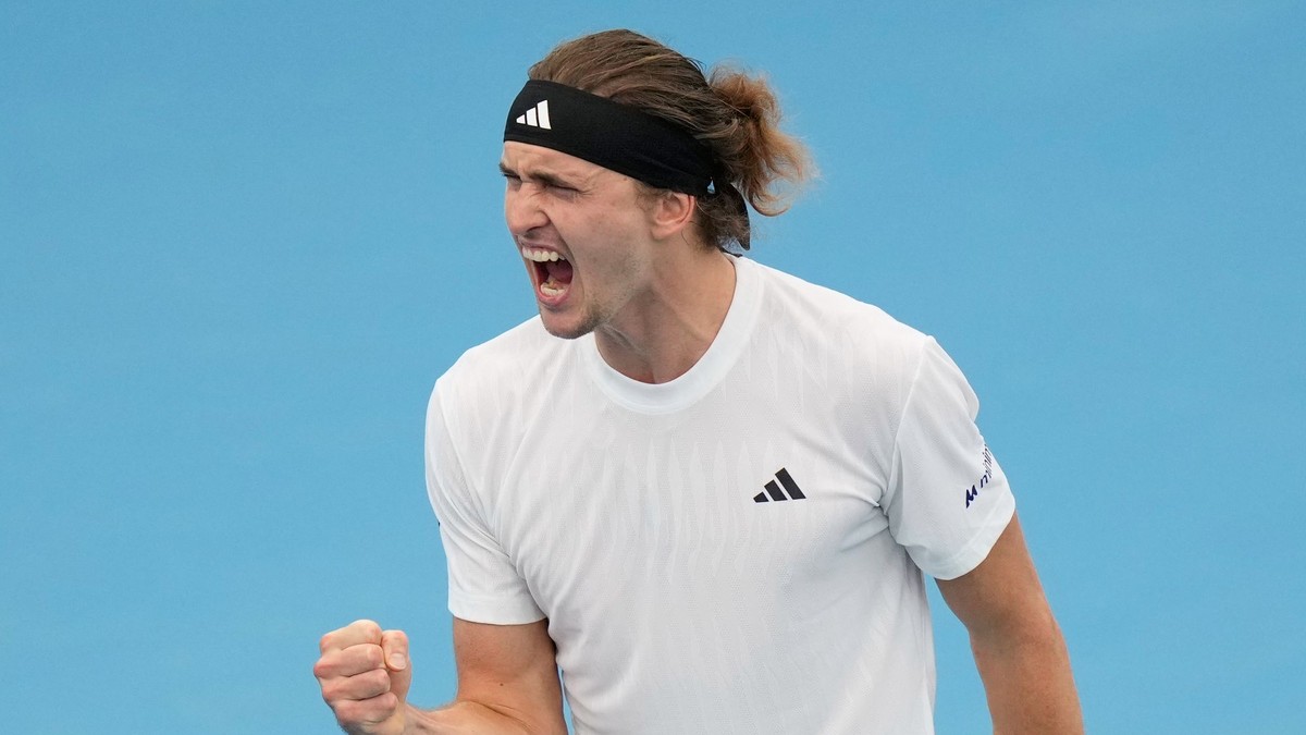 Alexander Zverev sa teší zo svojho víťazstva za Nemecko nad United Cupe.