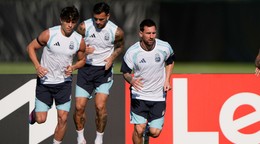 Futbalisti Argentíny počas tréningu