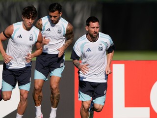 Futbalisti Argentíny počas tréningu