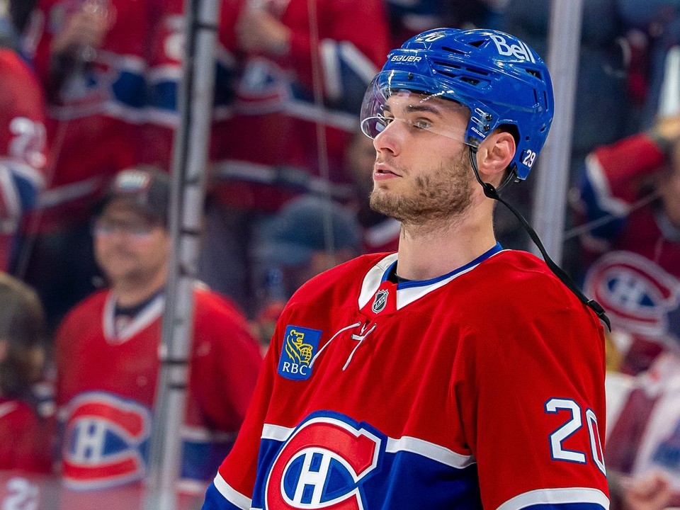 Juraj Slafkovský počas play-off NHL.
